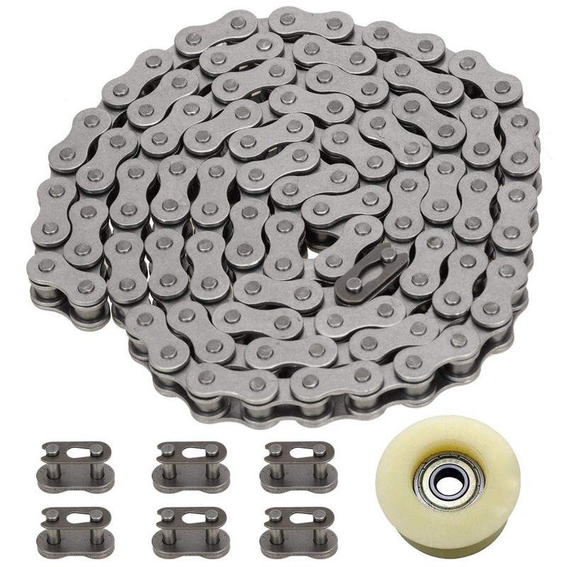 FVRITO 415 Chain 110L Links Compatible with 2 Stroke 49cc 60cc 66cc 80cc Engine Dirt Bike Motorized Bikes, Heavy Duty Chains Kit for Bicycle Motor Motorcycle with Master Link Chain Tensioner Parts - Image 1